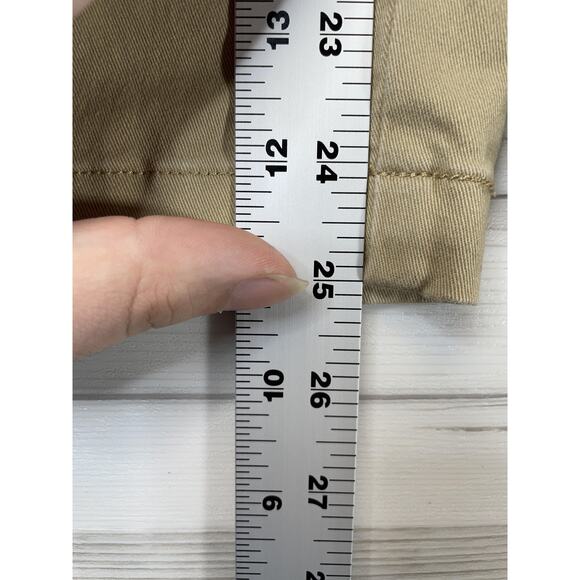Lands End Pants Womens 14 Khaki Mid Rise Chino Elastic Waist Pull-On Stretch - Picture 5 of 12
